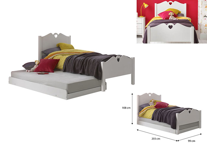 Holly Single Bed Frame with Pull Out Single Bed